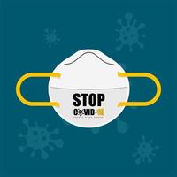 Stop Covid-19 Mask Design vector