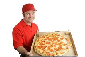 pizza de pepperoni entregada foto