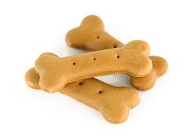 Dog food biscuit shaped like bones photo