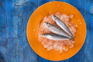 Fresh anchovies on a bed of ice