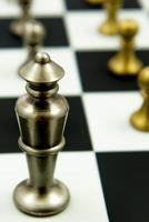 chess game - king and pawns on chessboard