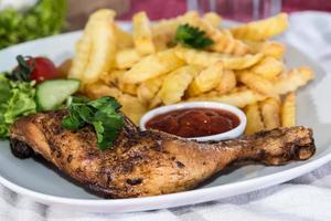 Chicken Legs with Chips photo