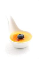 Creme brulee and blueberry photo