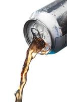 pouring soft drinks in can