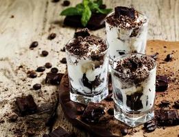 Chocolate dessert with ice cream photo