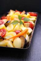 raw vegetables (potatoes, zucchini, tomato, eggplant, carrots) for baking