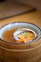 Japanese style abalone soup empty shell photo