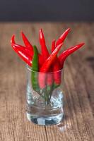 Red chile pepper  in glass