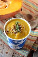 Pumpkin cream soup with pepper and spices
