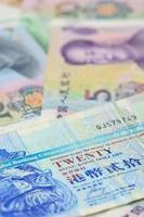 Hongkong  dollar and chinese Yuan bank notes , for money concept