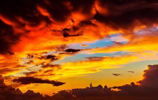 Amazing sunset sky background photo