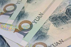 Billetes de yuan chino (renminbi) para dinero y negocios conce foto