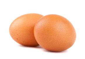 Pair of brown eggs photo
