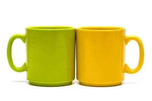 yellow and green mug