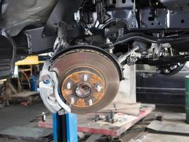 Wheel and disc break in maintenance process photo