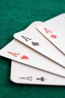 Four cards showing aces. photo