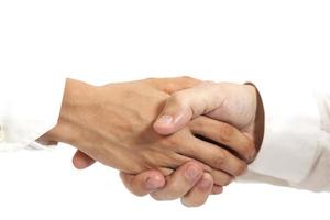Handshake isolated on white background