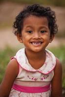 Portrait of smile asian poor girl in Thailand