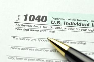closeup of us tax forms