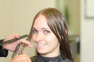 Attractive Girl Inside a Salon Smiling at Camera