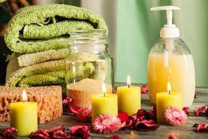 SPA still life: aromatherapy candle and other photo