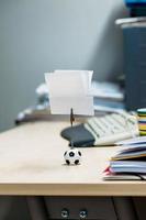 Note holder with soccer ball photo