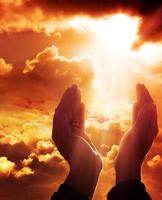 prayer to heaven - faith concept photo