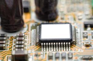 placa de circuito de micro chipset de la computadora foto