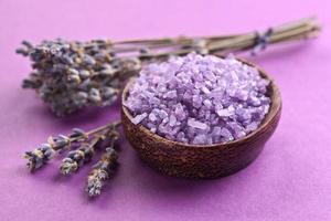 Sea-salt and dried lavender photo