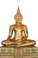 Buda de bronce antiguo sentado foto