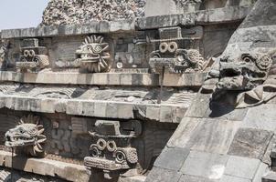 Statues of the temple of Quetzalcoatl, Teotihuacan (Mexico) photo