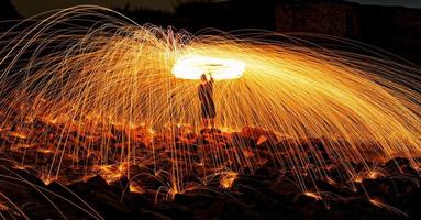 Burning steel wool fireworks photo