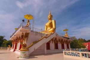 Big beautiful gold Buddha in Wat PhaThep Nimit photo