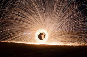 quema de fuegos artificiales de lana de acero