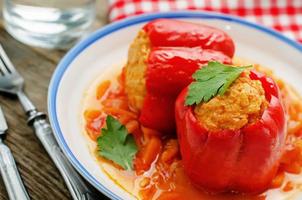 pepper stuffed with meat and rice