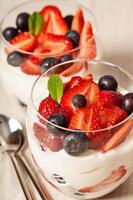 Fresh yogurt with berries light breakfast
