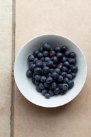 Ripe blueberries in the bowl
