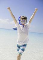 child snorkeling on a Caribbean cruise photo
