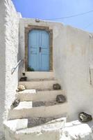 Traditional Greek door at Santorini Island photo
