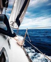 The white sails of yachts