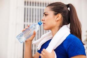 Drinking water after working out