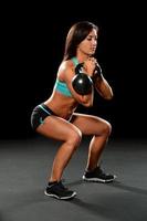 Woman Exercising with Kettlebell photo