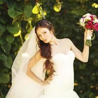 young caucasian bride