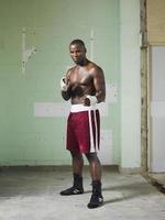Shirtless African American Boxer