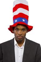 Black African American Man Dressed As Uncle Sam