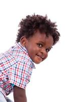 Portrait of a cute black baby boy