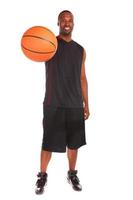 Confident African American Male Athlete With Basketball photo