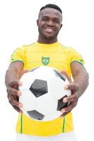 Retrato de jugador de fútbol brasileño foto