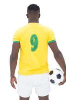 Rear view of Brazilian football player photo