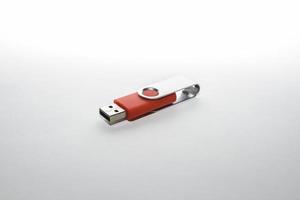 USB flash storage on white photo